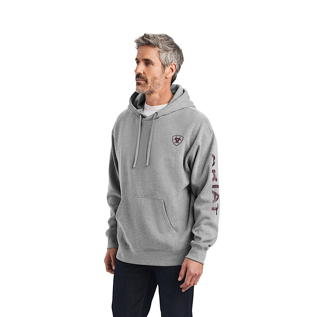 Ariat Men’s Logo Hoodie - Heather Grey