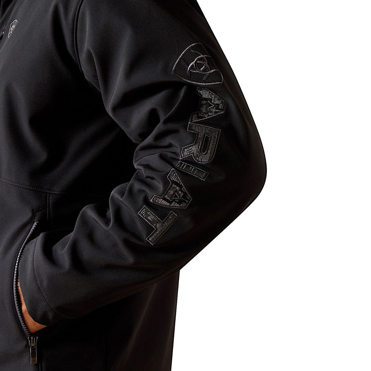 Ariat Mens Logo Softshell Jacket - Phantom/Grey Southwest