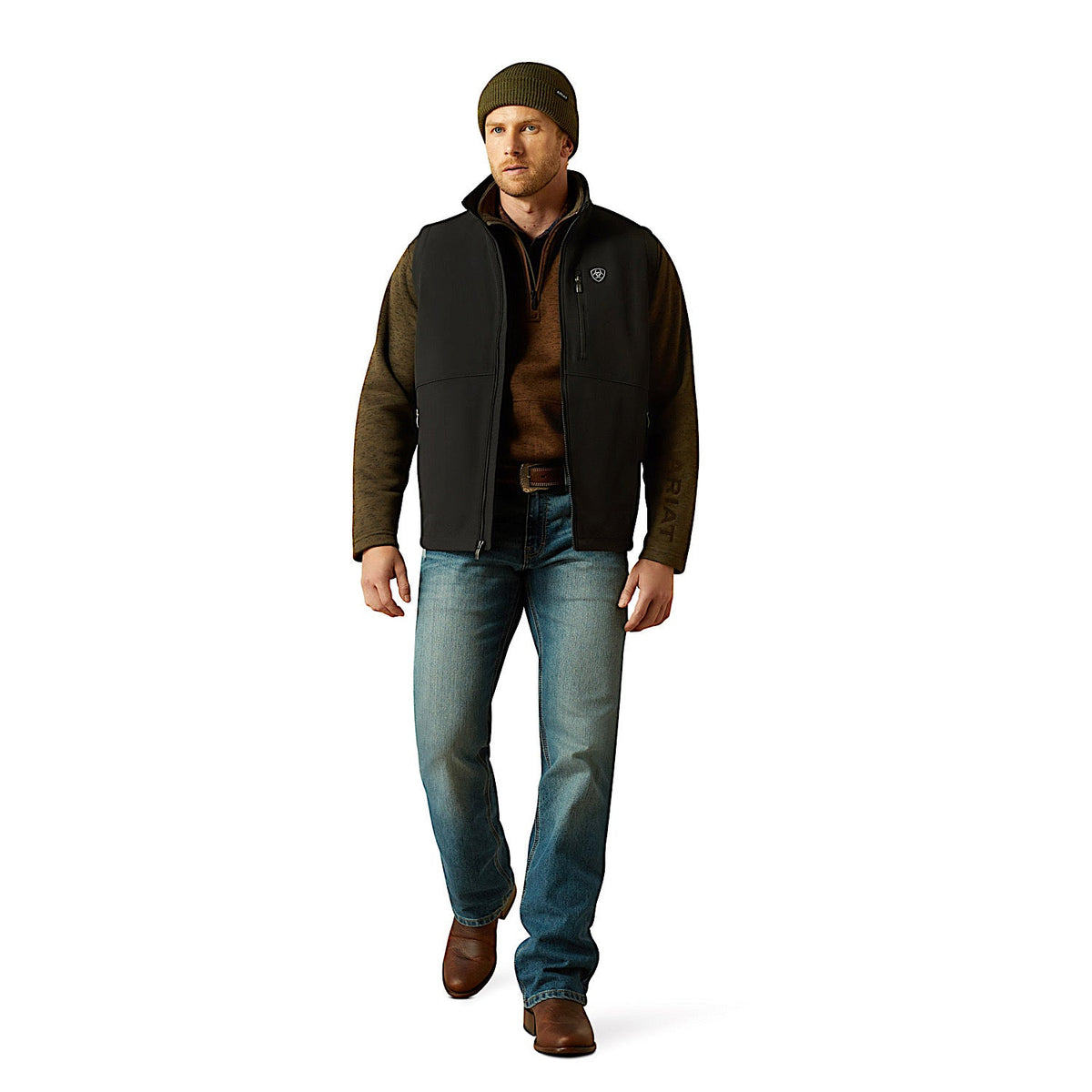 Ariat Mens Logo Softshell Vest - Black