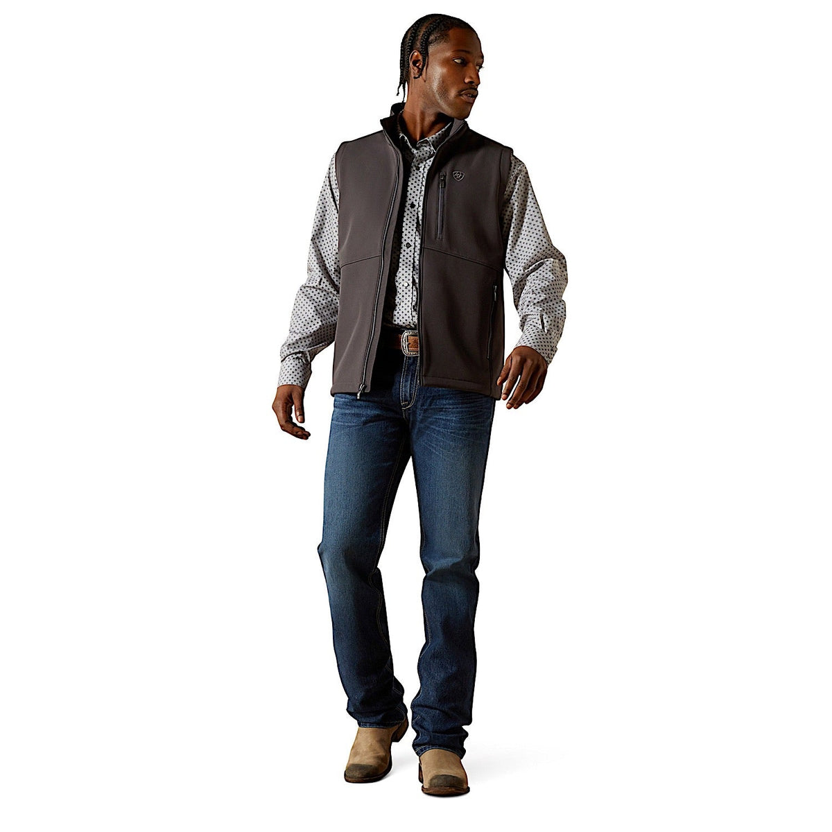 Ariat Mens Logo Softshell Vest - Phantom