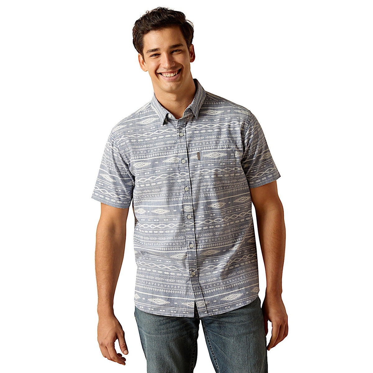 Ariat Men’s Mack Modern Fit Shirt - Chambray Blue