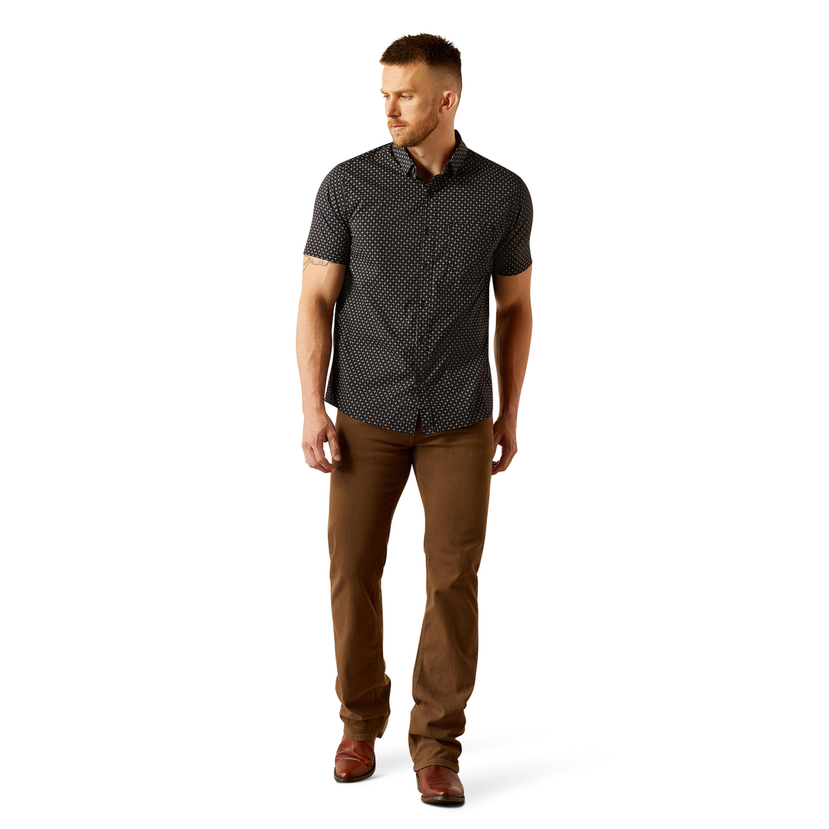 Ariat Mens Mars Modern Short Sleeve Shirt - Black
