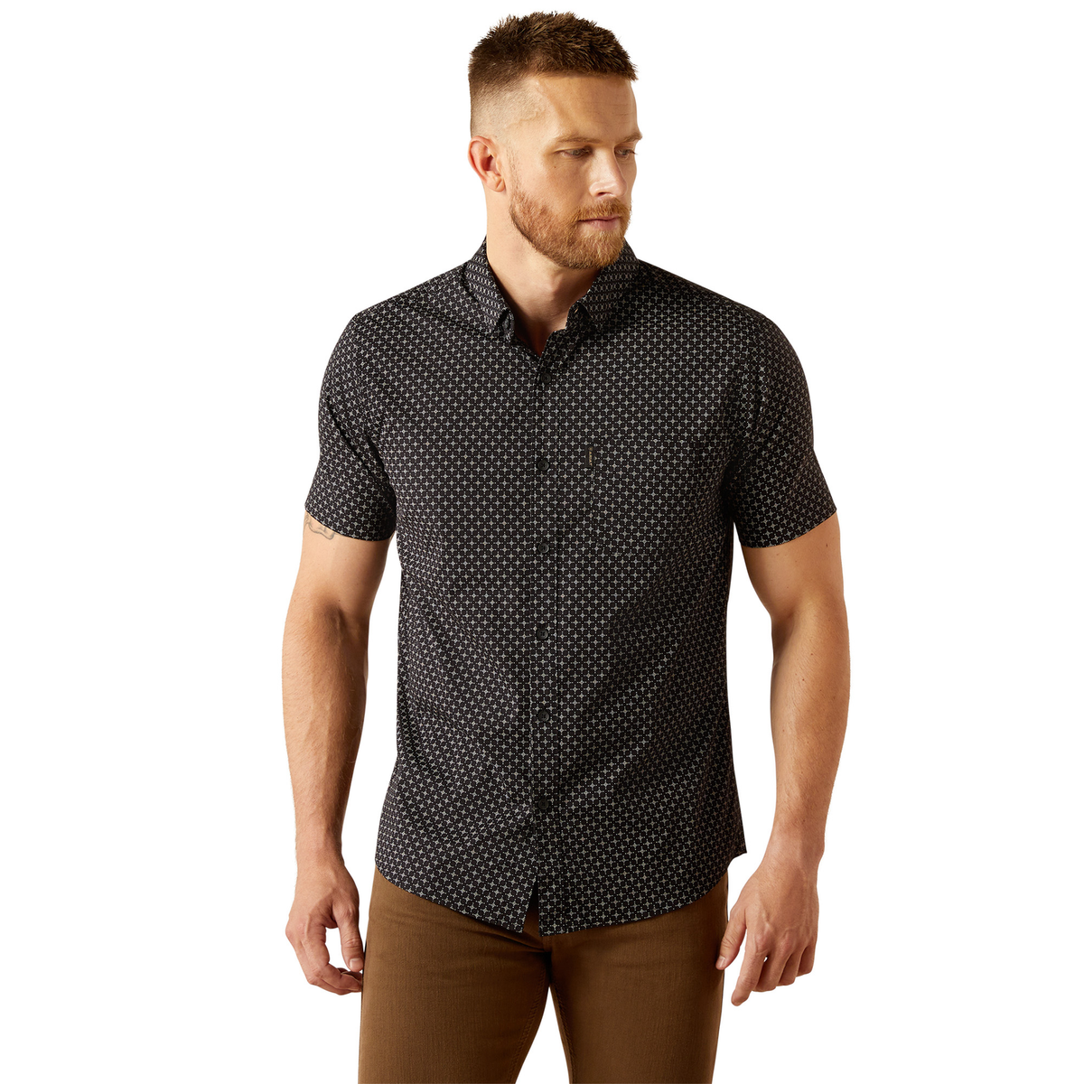 Ariat Mens Mars Modern Short Sleeve Shirt - Black