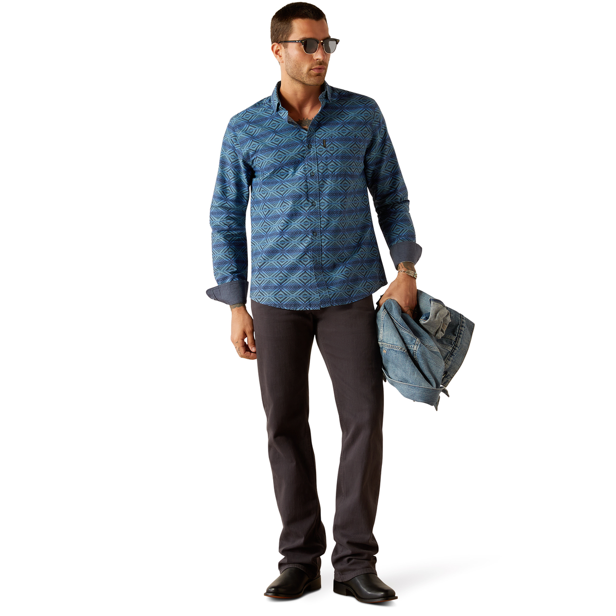Ariat Men’s McKay Modern Fit Shirt - Dark Blue