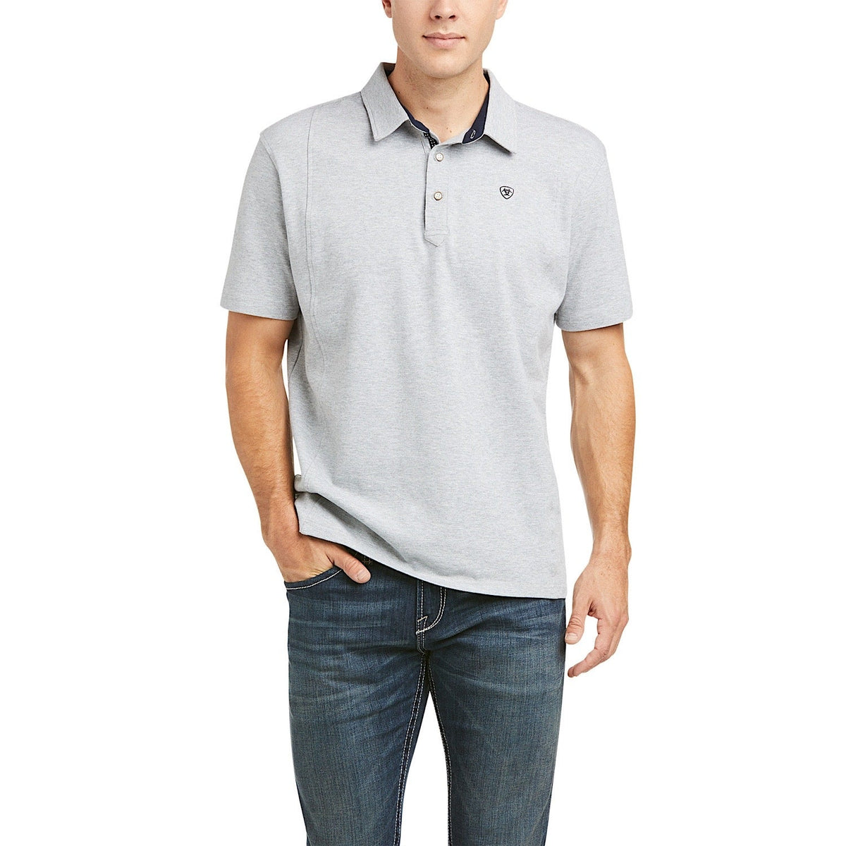 Ariat Men’s Medal Polo Heather - Gray