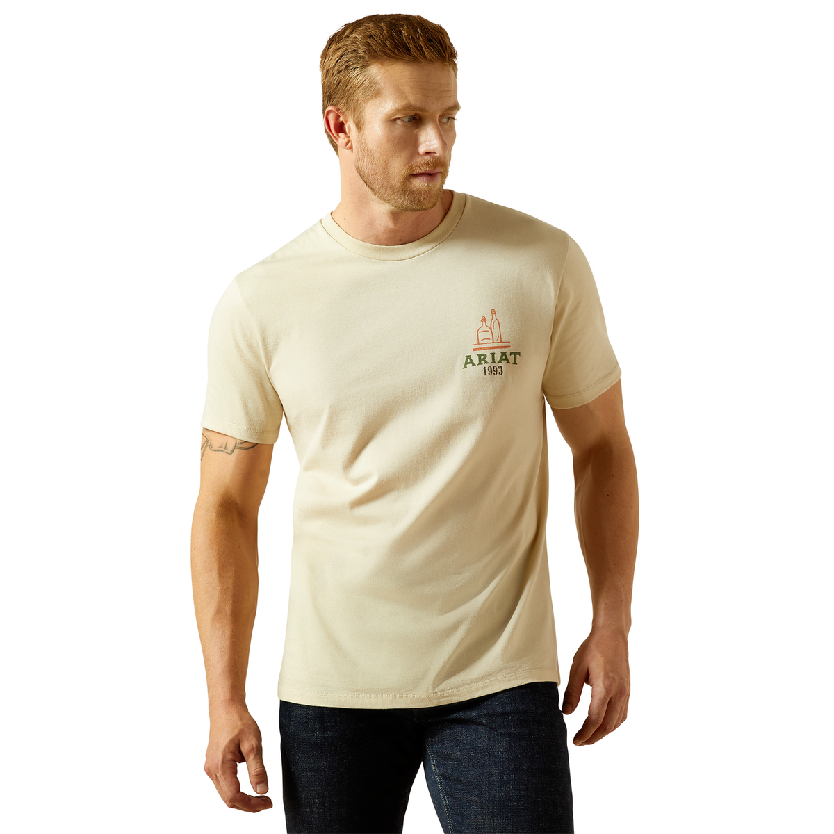 Ariat Mens Mezcal Mezclilla Tee - Natural