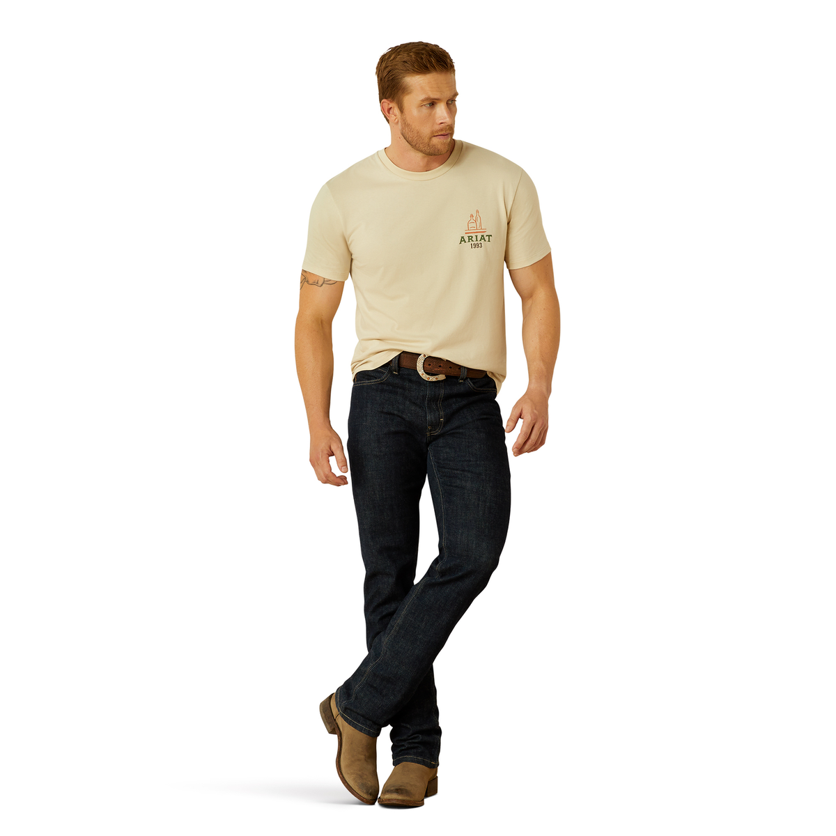 Ariat Mens Mezcal Mezclilla Tee - Natural