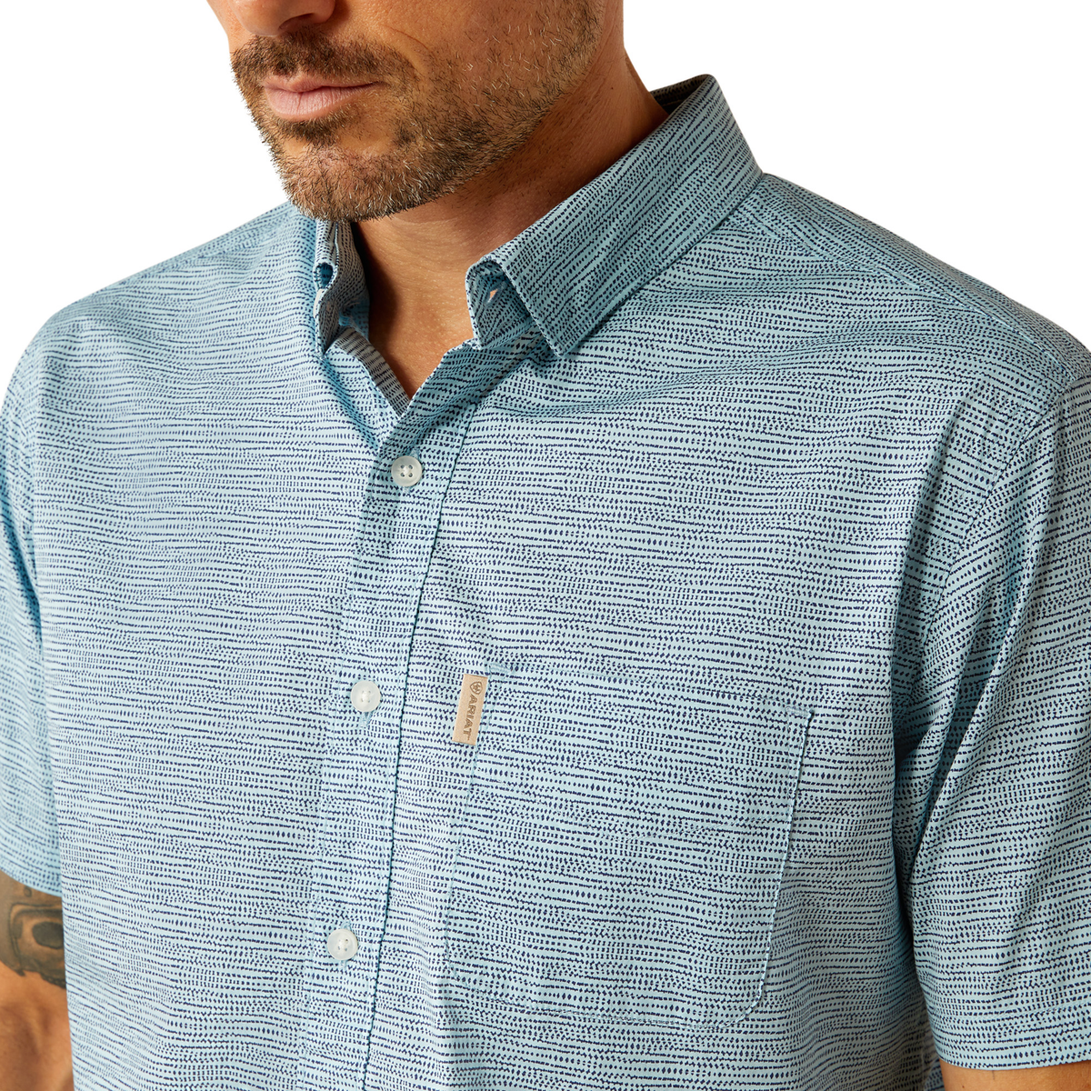 Ariat Men’s Monte Modern Fit Shirt - Aqua