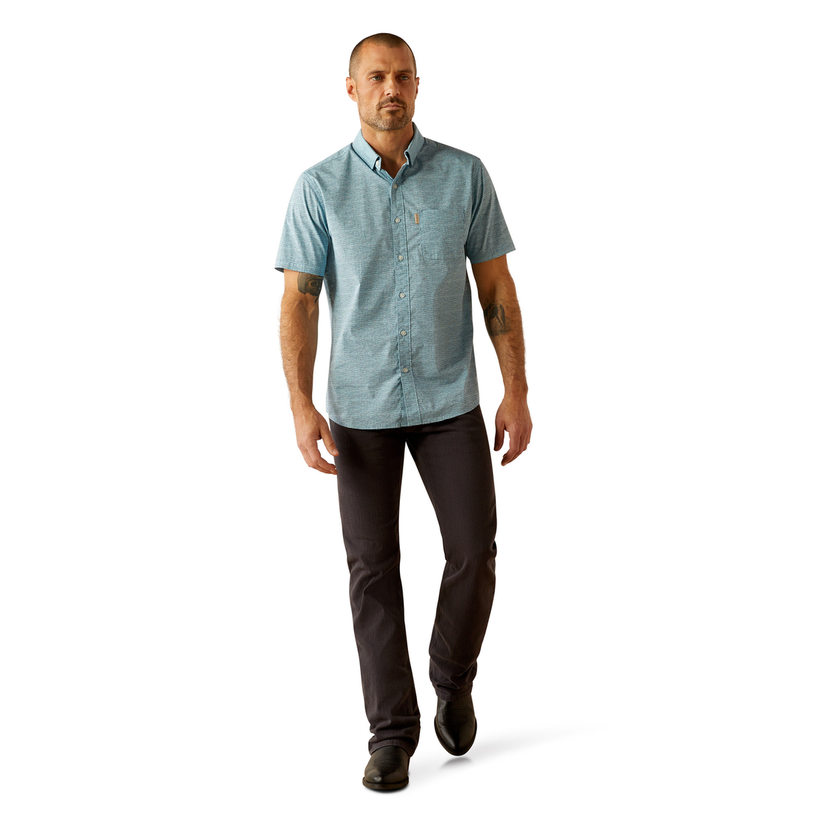 Ariat Men’s Monte Modern Fit Shirt - Aqua