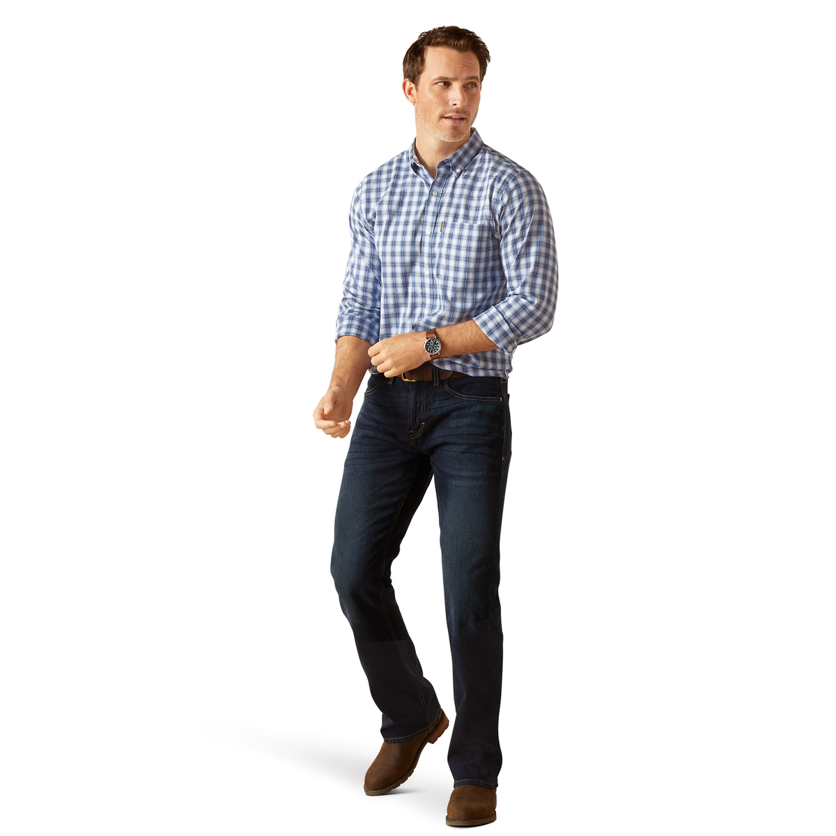 Ariat Mens Napa Long Sleeve Shirt - Ice Blue
