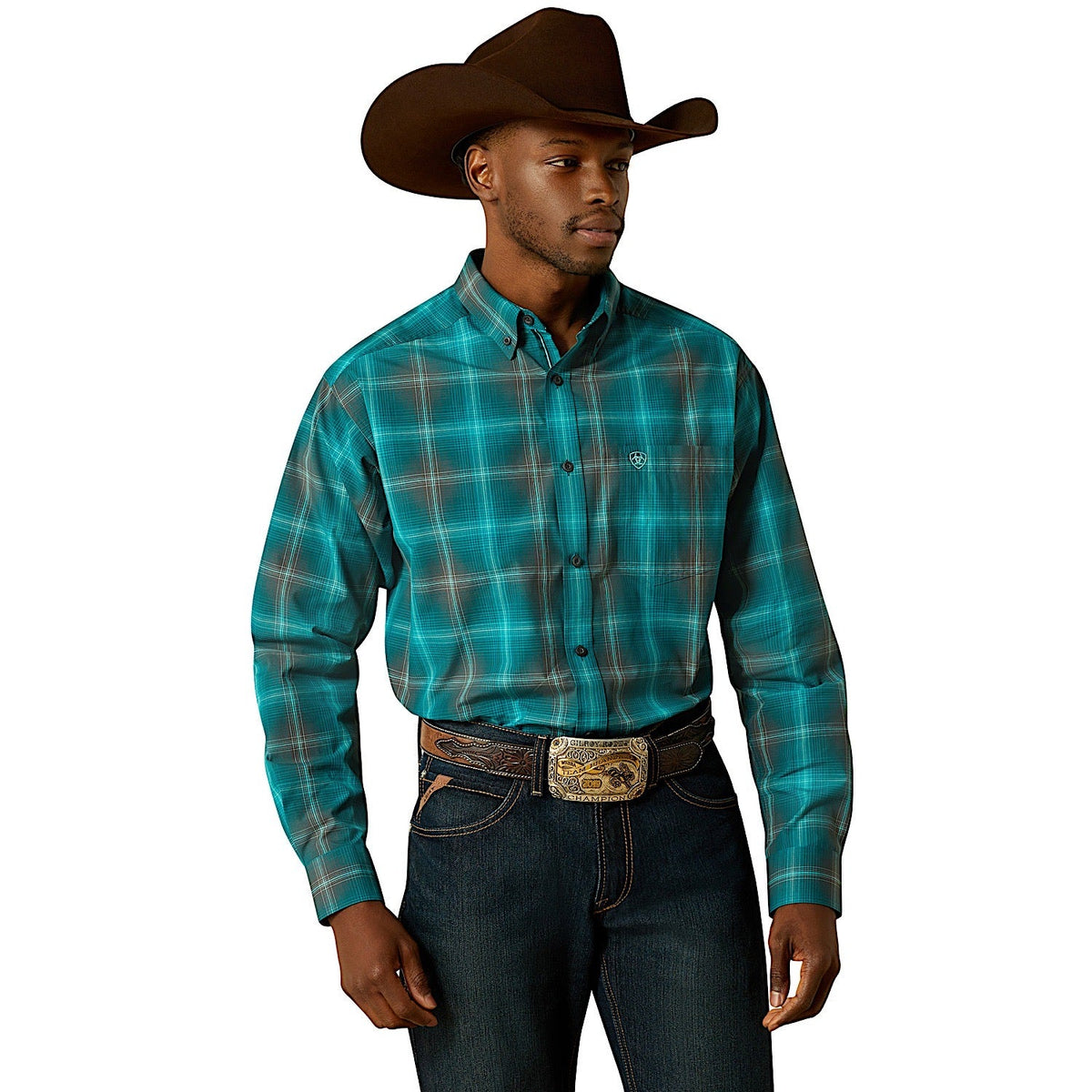 Ariat Mens Pro Series Bear Classic Fit Shirt - Dark Teal