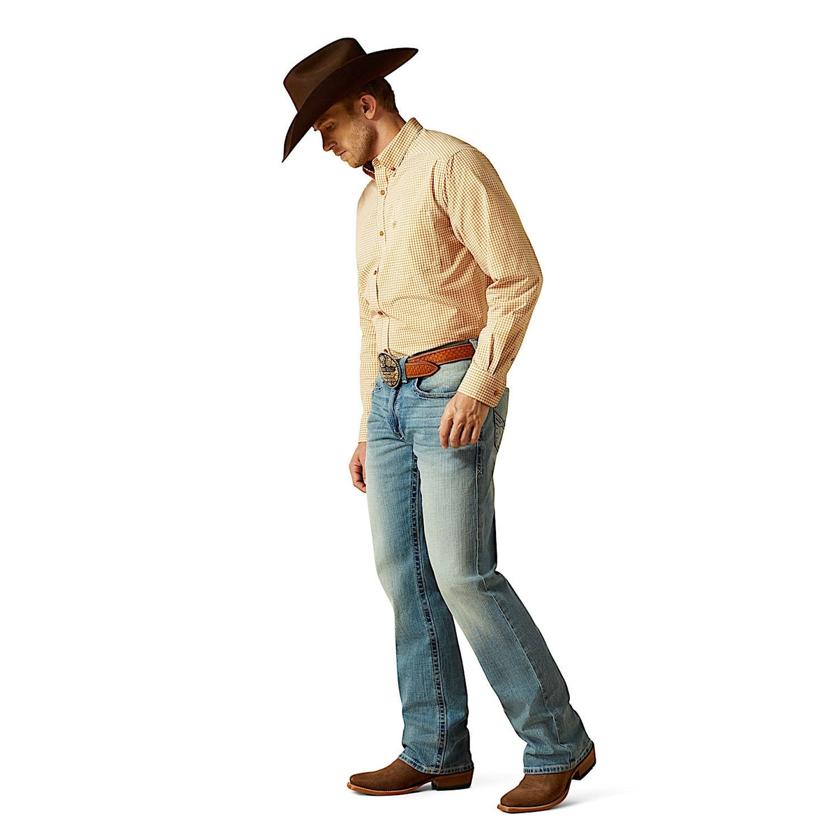 Ariat Mens Pro Series Beckett Classic Fit Shirt - Beige