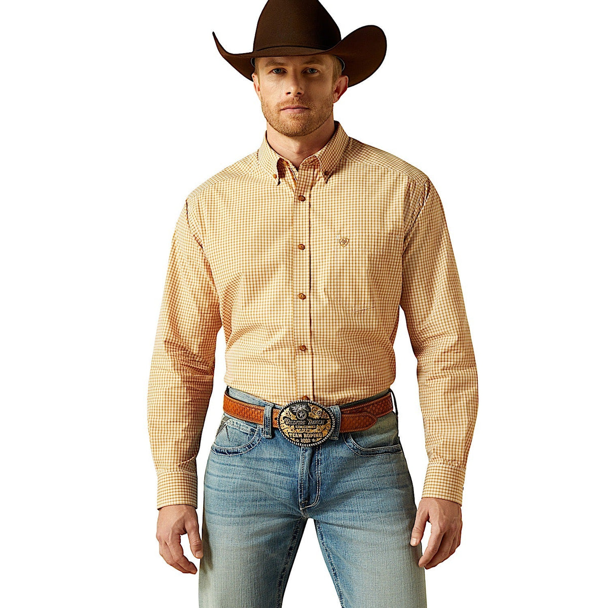 Ariat Mens Pro Series Beckett Classic Fit Shirt - Beige