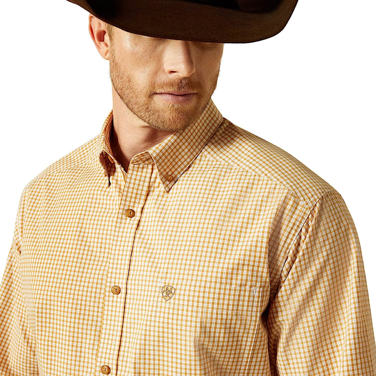 Ariat Mens Pro Series Beckett Classic Fit Shirt - Beige
