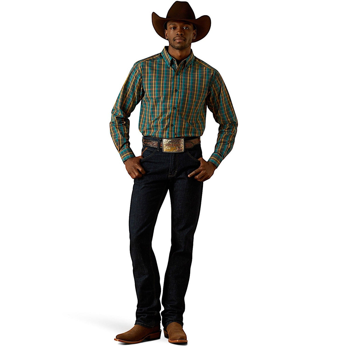 Ariat Mens Pro Series Bowie Slim Fit Shirt - Dark Teal