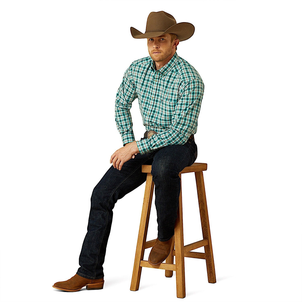 Ariat Mens Pro Series Brayden Classic Fit Shirt - Teal