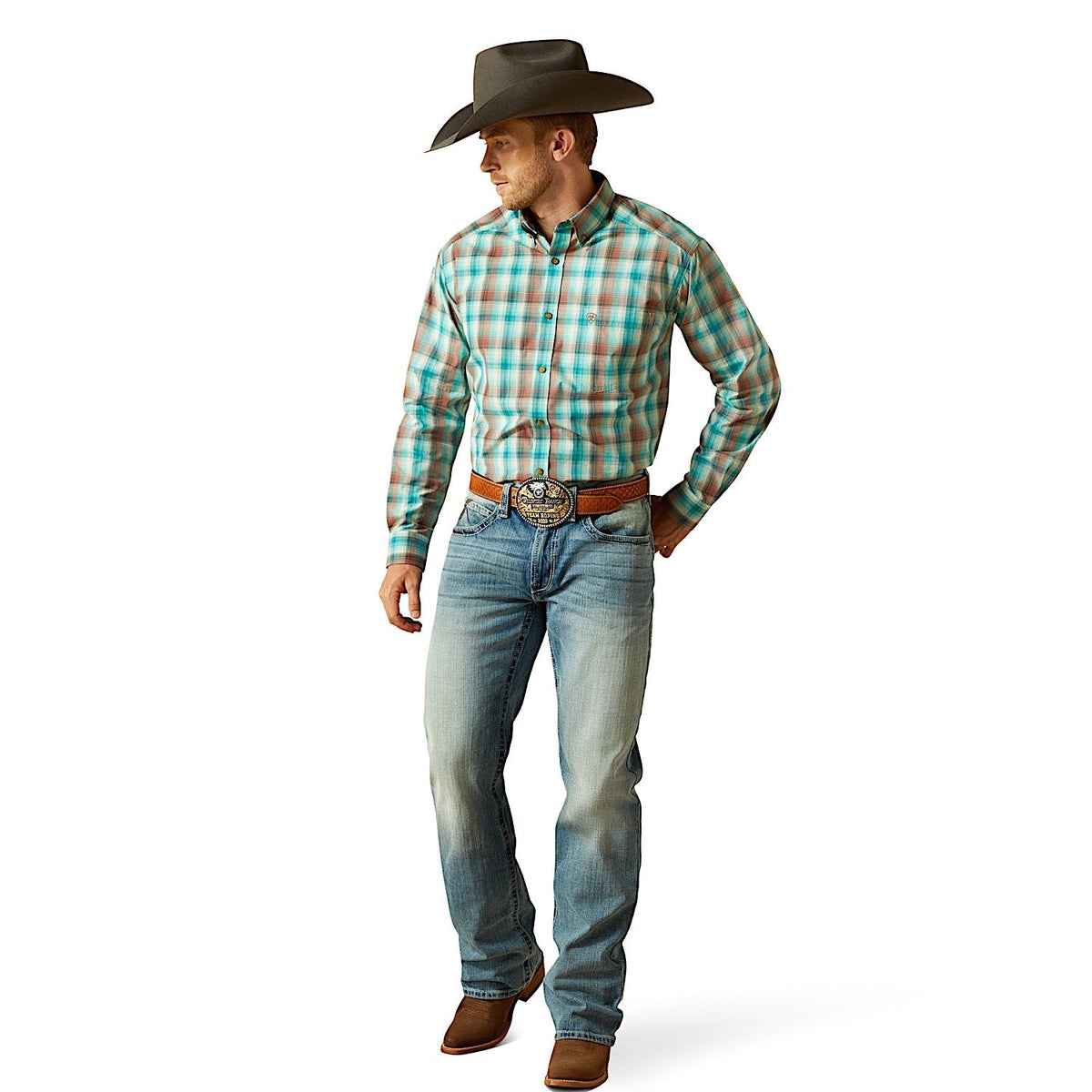 Ariat Mens Pro Series Brooklyn Classic Fit Shirt - Aqua Blue