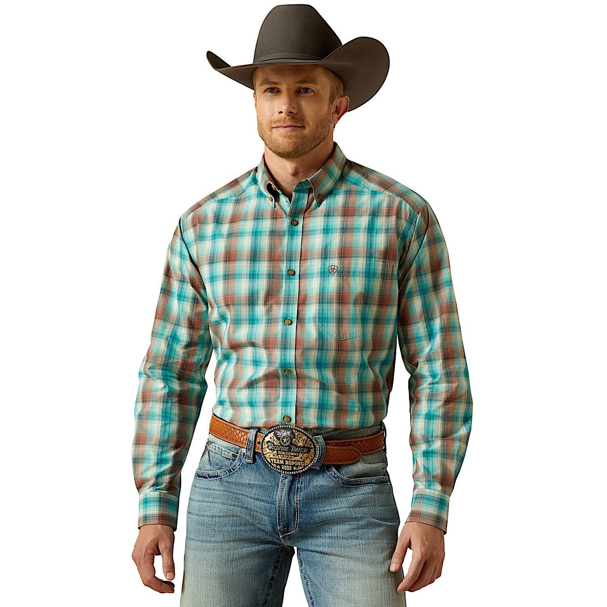 Ariat Mens Pro Series Brooklyn Classic Fit Shirt - Aqua Blue