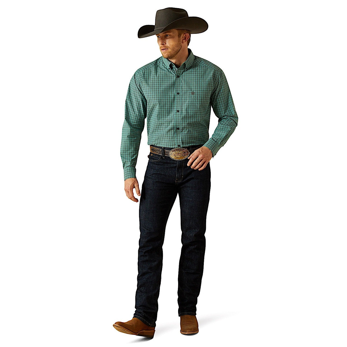 Ariat Mens Pro Series Brooks Classic Fit Shirt - Aqua Blue