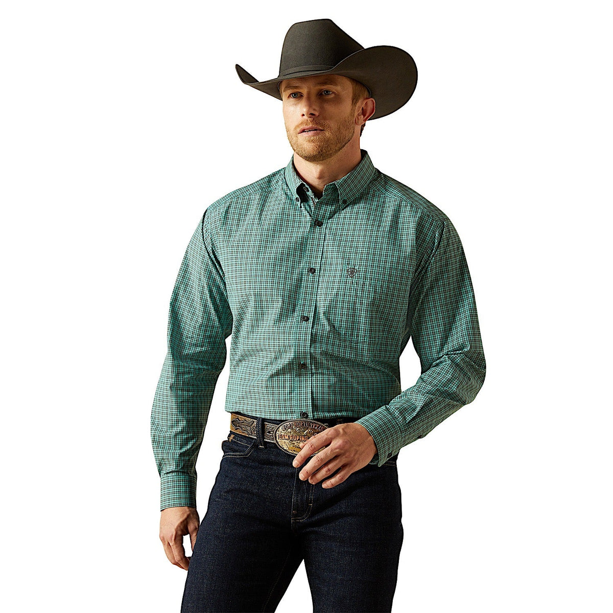 Ariat Mens Pro Series Brooks Classic Fit Shirt - Aqua Blue