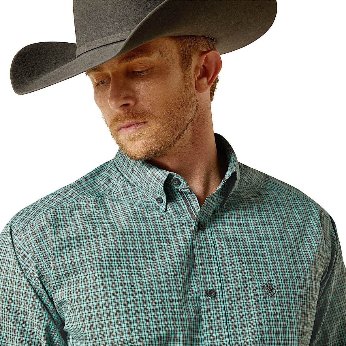 Ariat Mens Pro Series Brooks Classic Fit Shirt - Aqua Blue