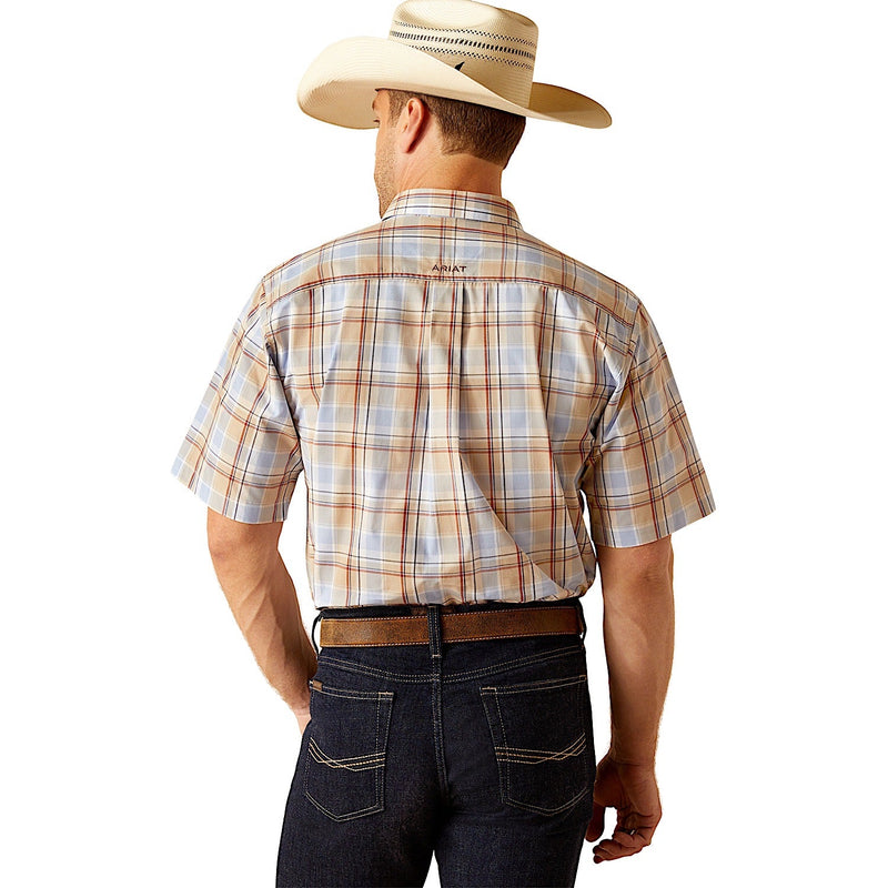 Ariat Men’s Pro Series Denzel Classic Fit Short Sleeve Shirt - Beige