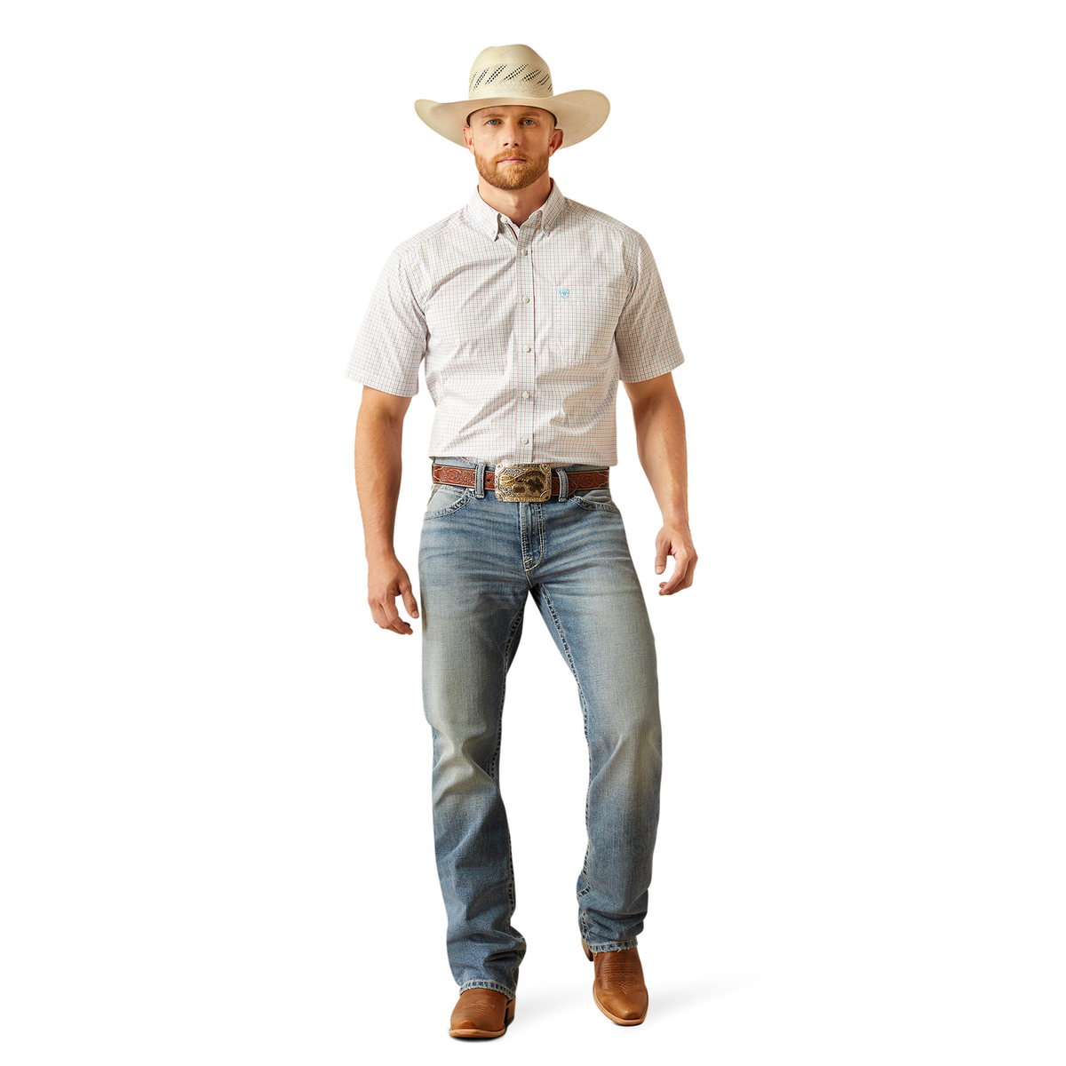 Ariat Mens Pro Series Simon Short Sleeve Shirt - White