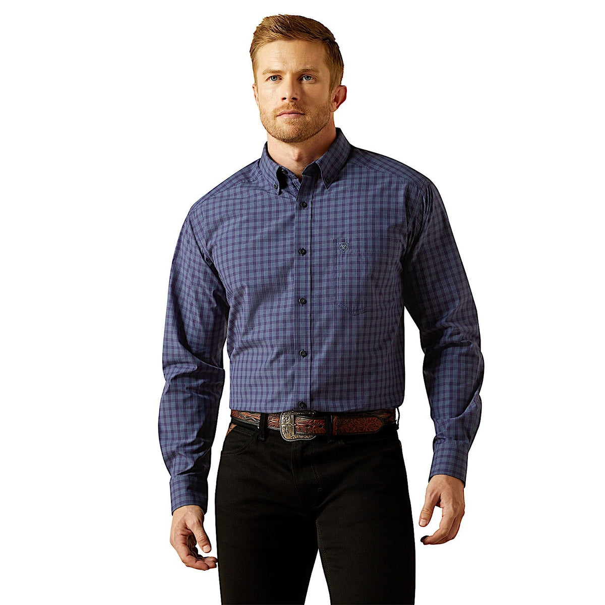 Ariat Mens Pro Series Tate Classic Fit Shirt - Navy