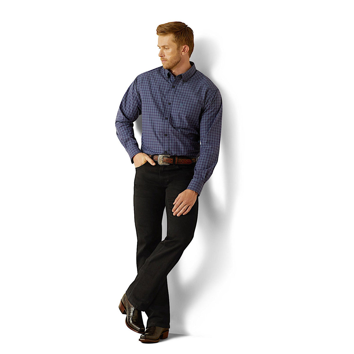 Ariat Mens Pro Series Tate Classic Fit Shirt - Navy