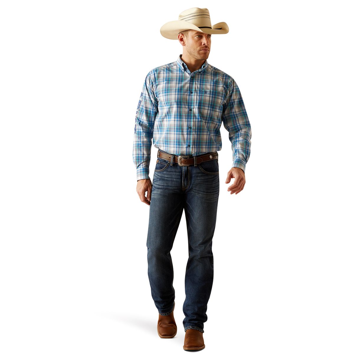 Ariat Men’s Pro Series Team Classic Fit Griffen Shirt - White