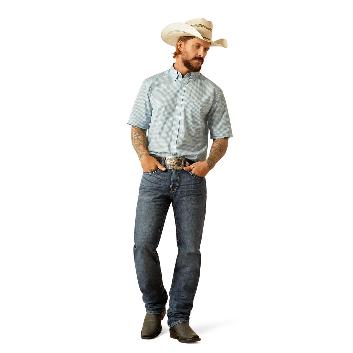 Ariat Men’s Pro Series Team Glennie Classic Fit Shirt - Turquoise