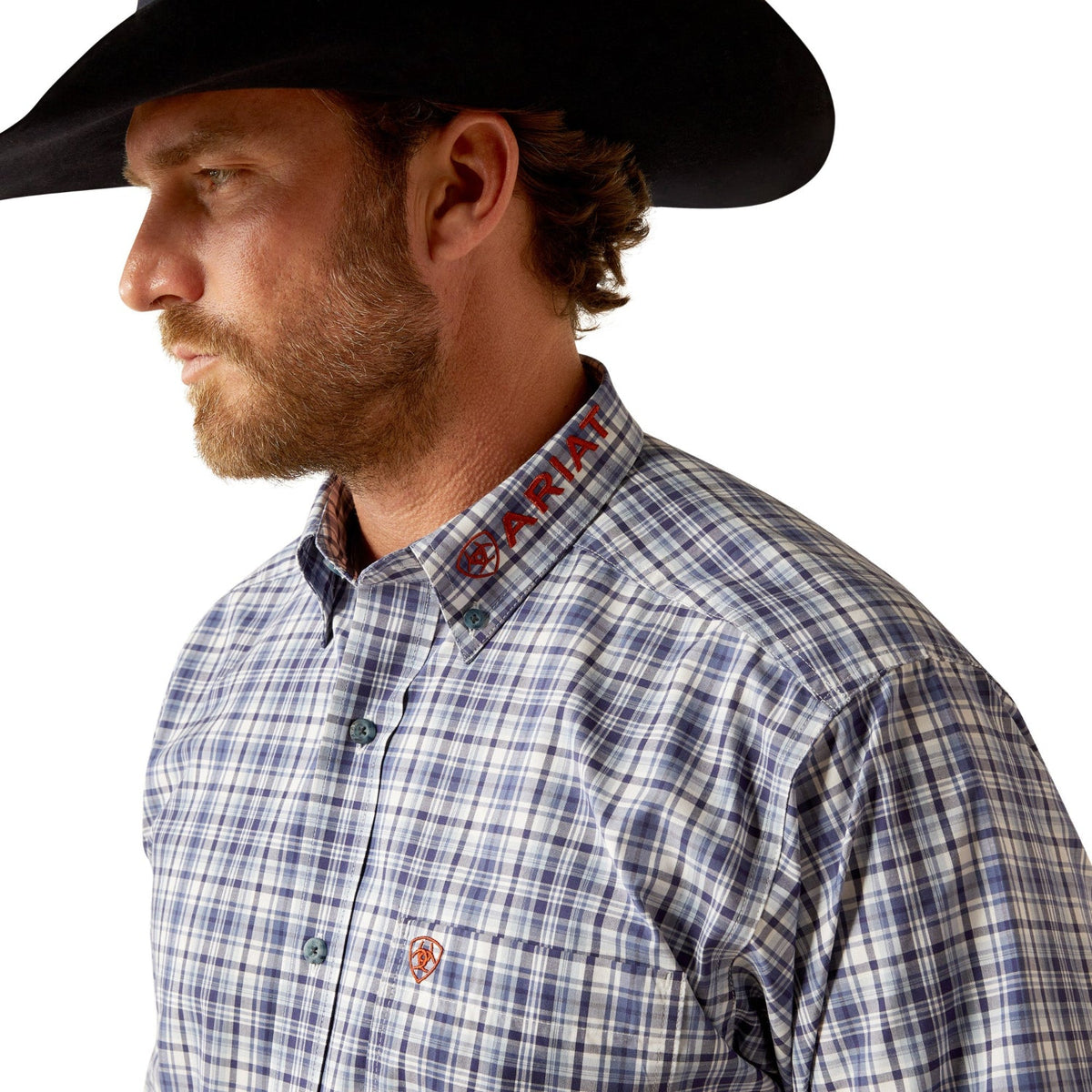 Ariat Men’s Pro Series Team Orion Classic Fit Shirt - Navy/Orange