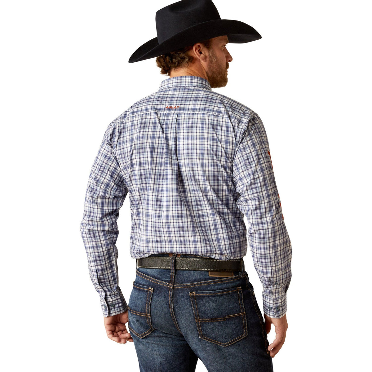 Ariat Men’s Pro Series Team Orion Classic Fit Shirt - Navy/Orange