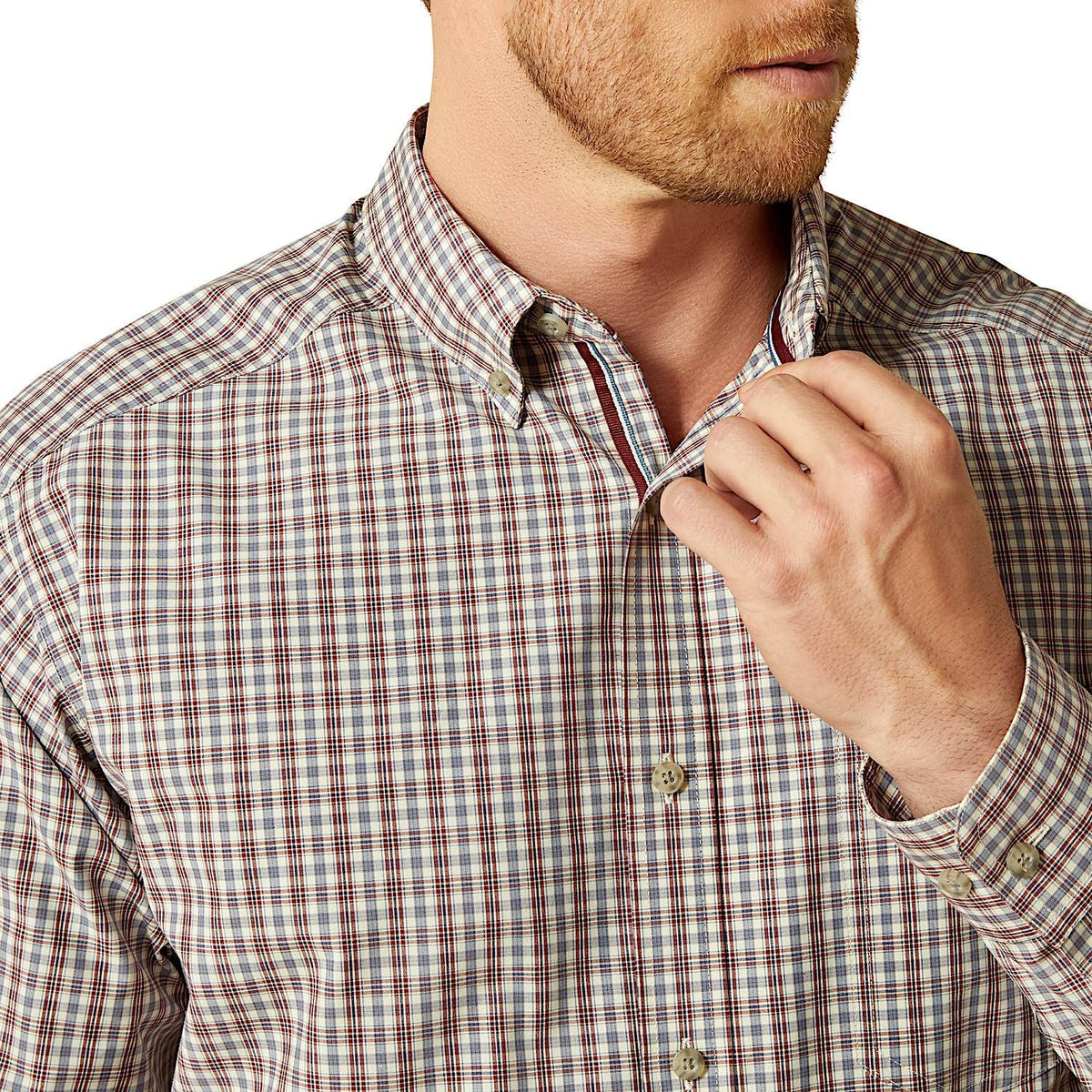Ariat Mens Pro Series Trevor Classic Fit Shirt - Burgundy