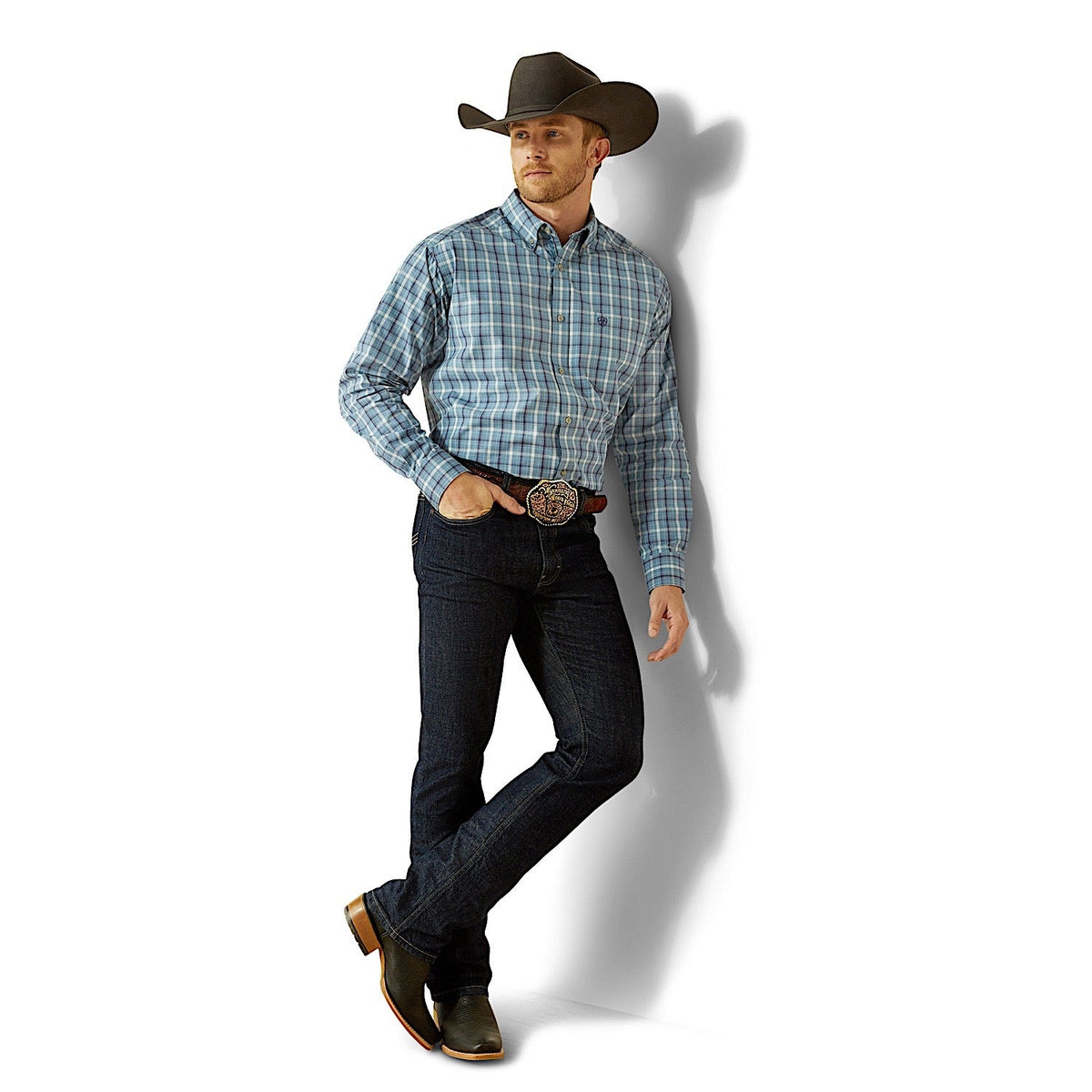 Ariat Mens Pro Series Troy Classic Fit Shirt - Blue