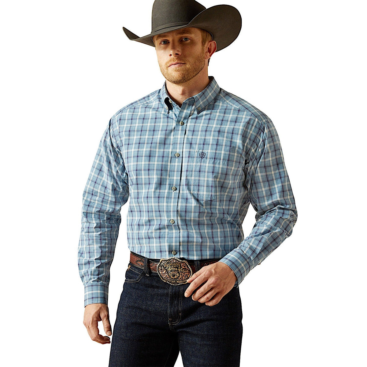 Ariat Mens Pro Series Troy Classic Fit Shirt - Blue