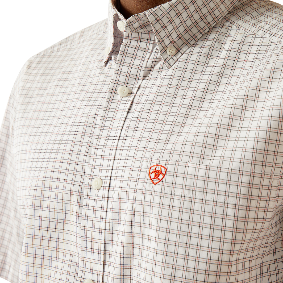 Ariat Mens Pro Series Woody Short Sleeve Shirt - White