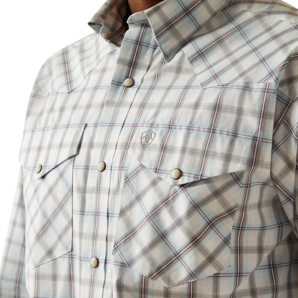 Ariat Mens Pro Series Worth Snap Long Sleeve Shirt - Grey Blue