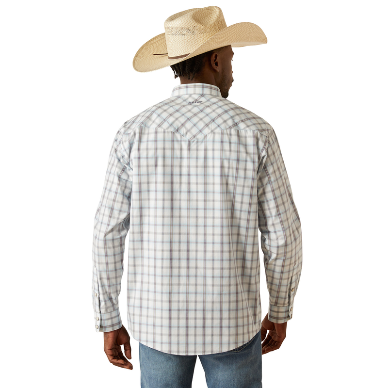 Ariat Mens Pro Series Worth Snap Long Sleeve Shirt - Grey Blue