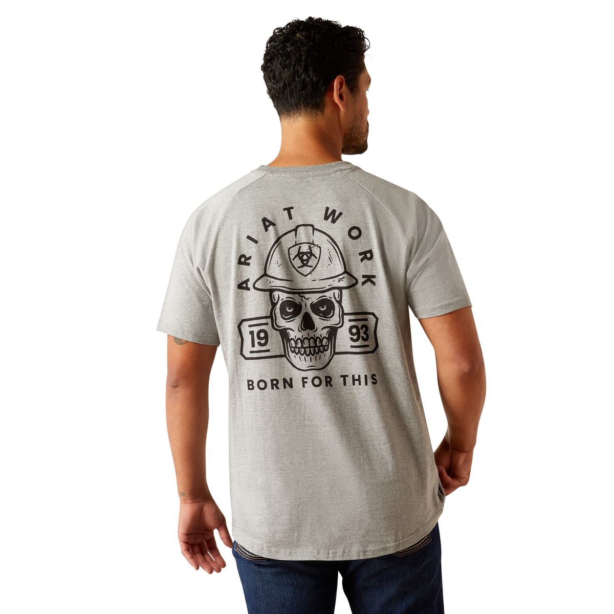 Ariat Mens Rebar Cotton Strong Hardhead T Shirt - Heather Grey