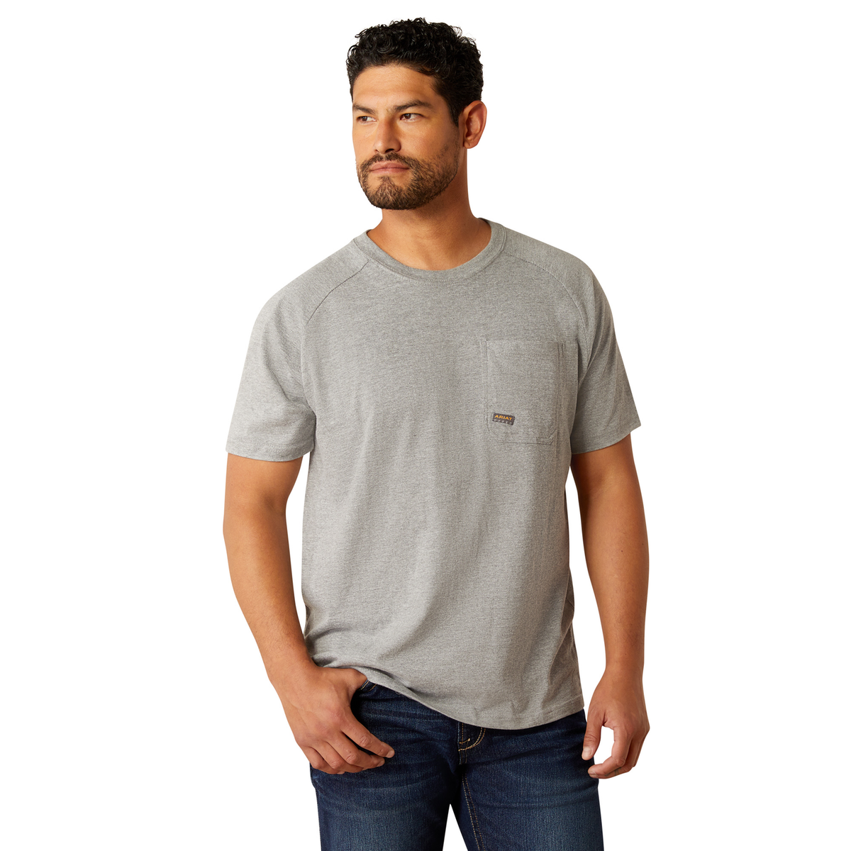 Ariat Mens Rebar Cotton Strong Hardhead T Shirt - Heather Grey