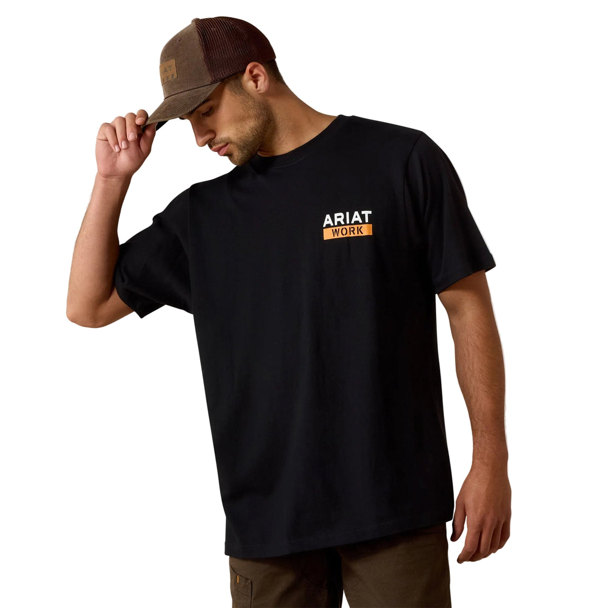 Ariat Mens Rebar Cotton Strong Roughneck Graphic T-Shirt - Skull Black
