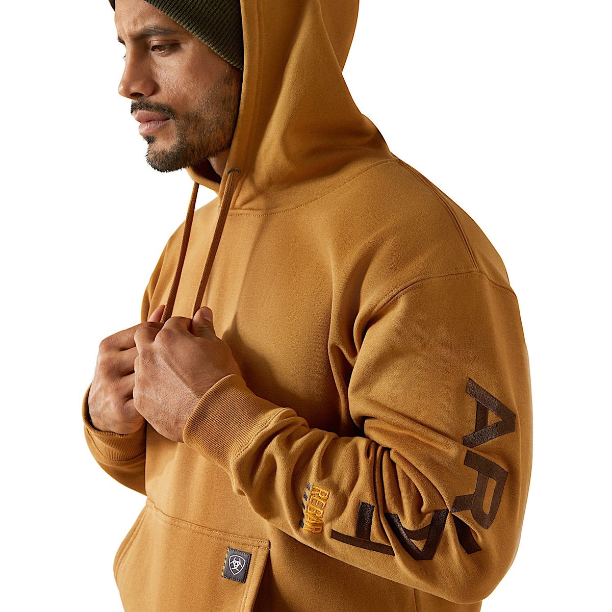Ariat Mens Rebar Graphic Hoodie - Dijon/Mole