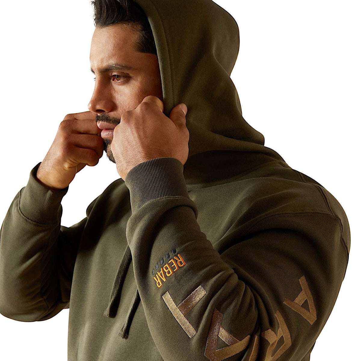 Ariat Mens Rebar Graphic Hoodie - Grape Leaf/Dried Herb