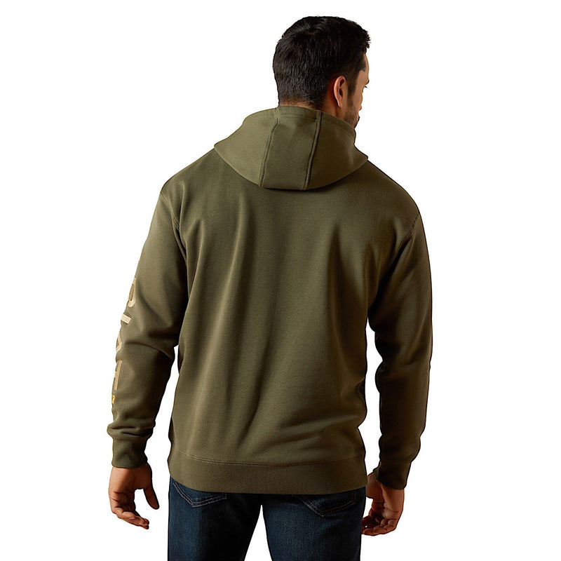 Ariat Mens Rebar Graphic Hoodie - Grape Leaf/Dried Herb