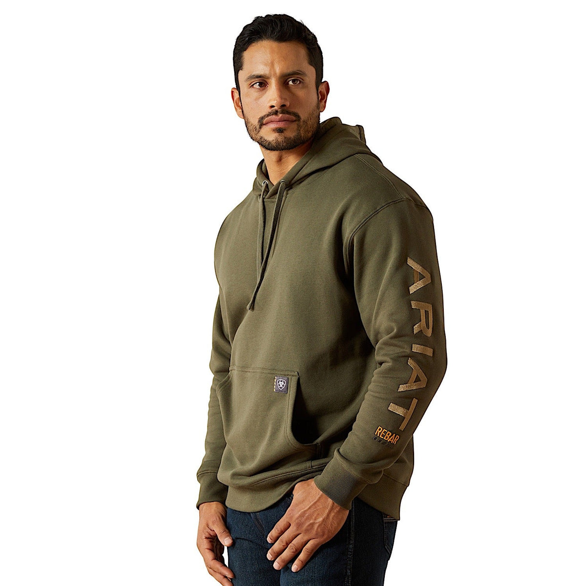 Ariat Mens Rebar Graphic Hoodie - Grape Leaf/Dried Herb