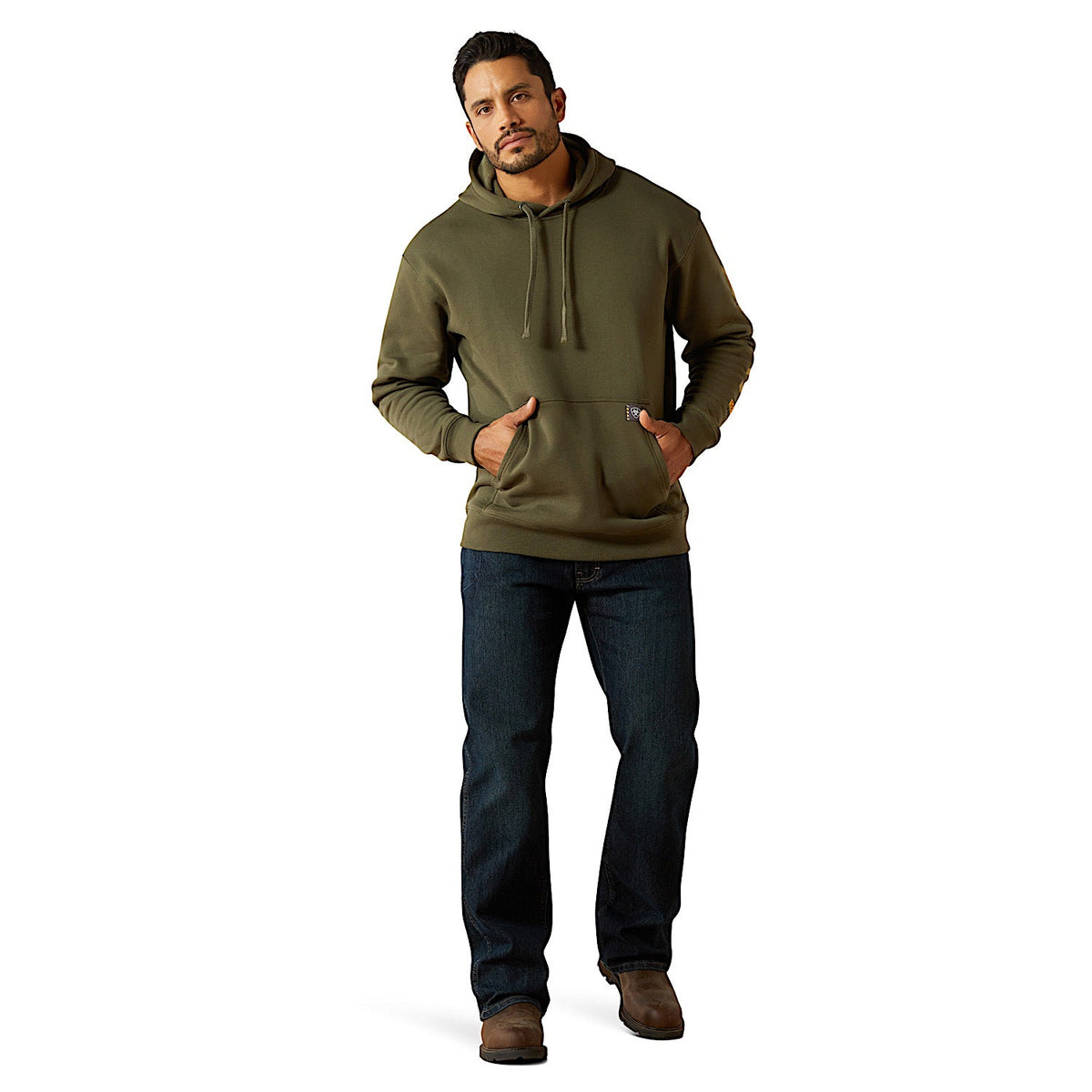 Ariat Mens Rebar Graphic Hoodie - Grape Leaf/Dried Herb