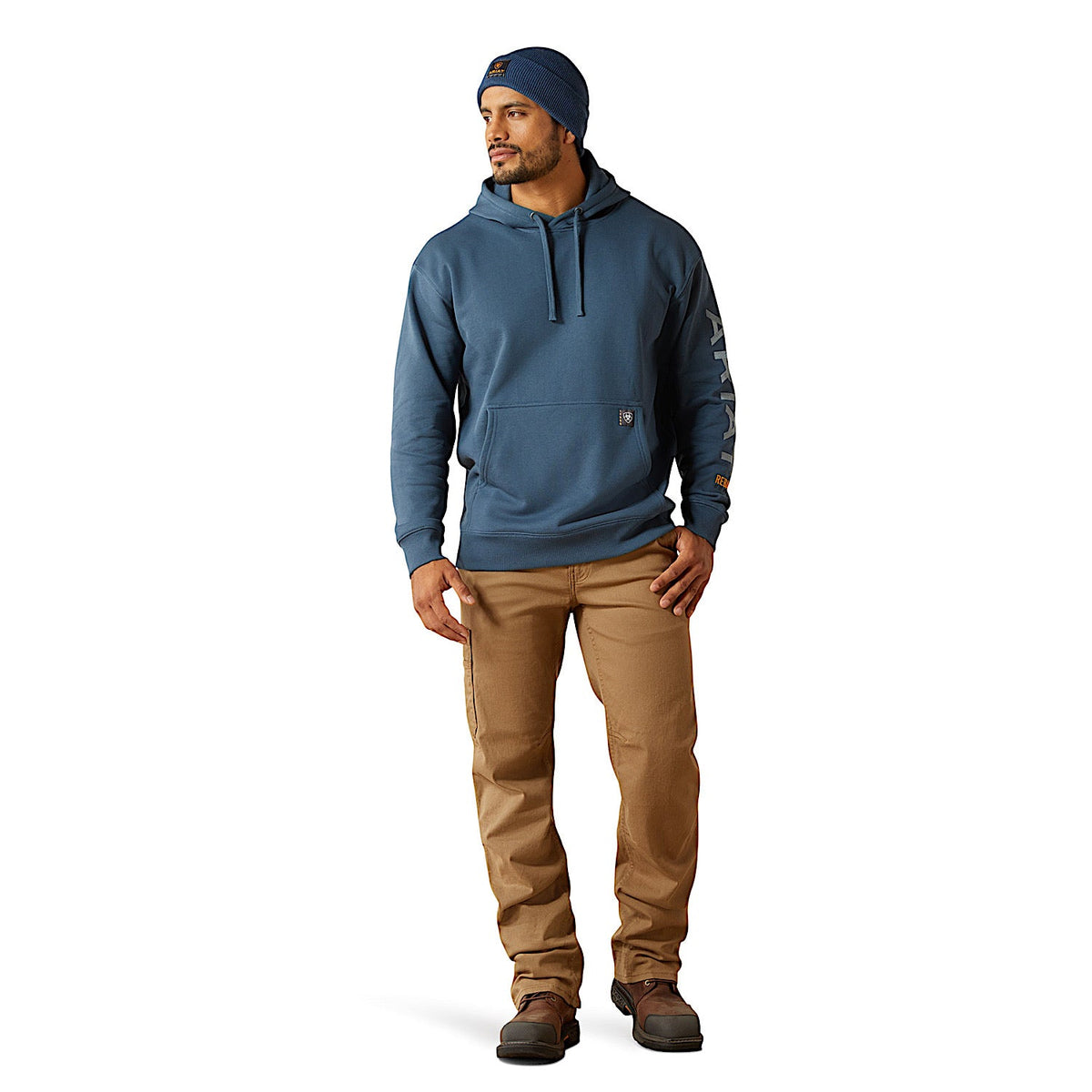 Ariat Mens Rebar Graphic Hoodie - Orion Blue/Dusty Blue