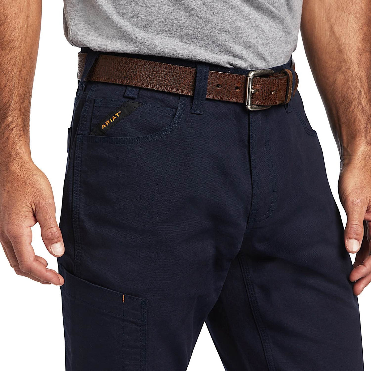Ariat Men’s Rebar M4 Relaxed Straight DuraStrech Made Tough Pant Navy