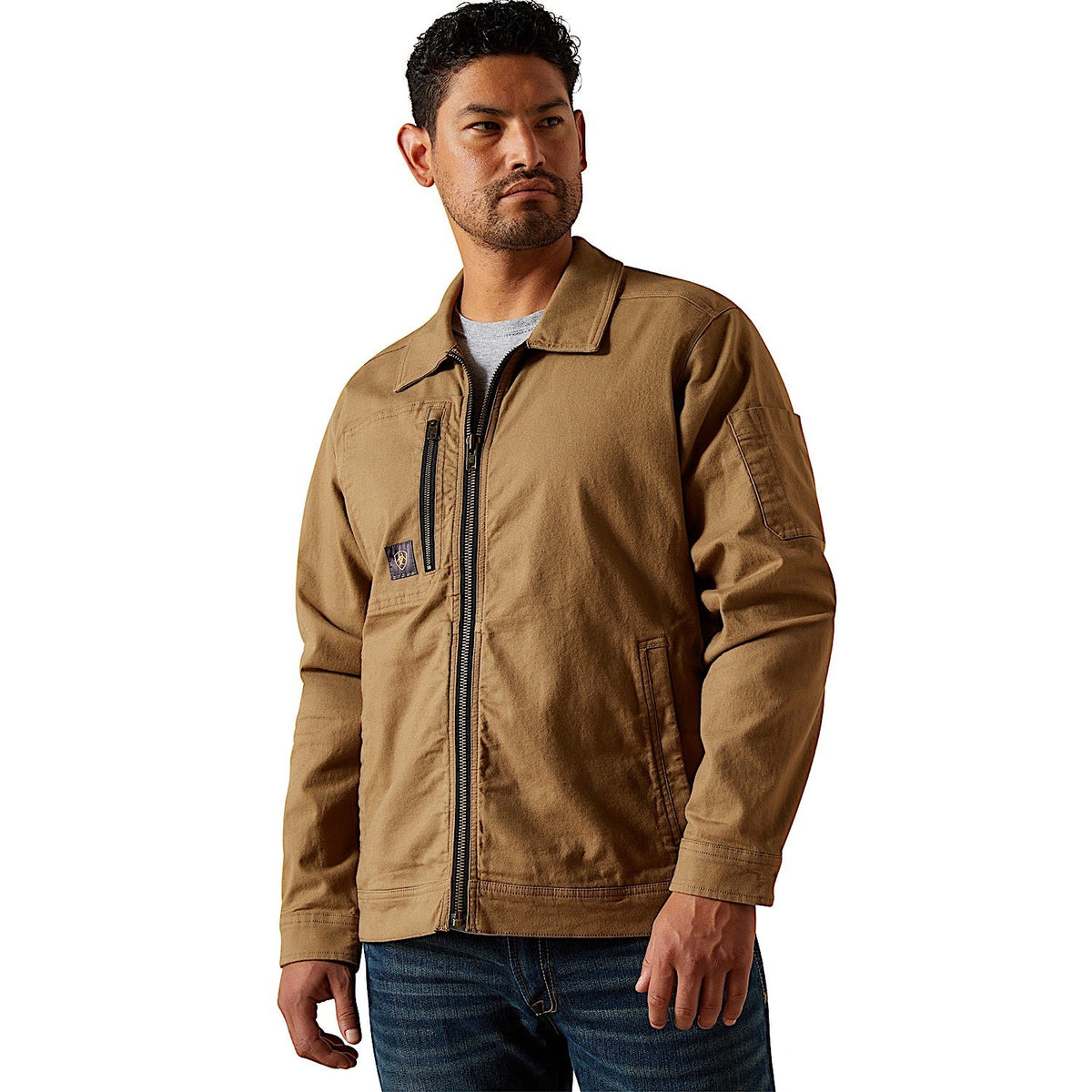 Ariat Mens Rebar Made Tough Shop Jacket - Rebar Khaki